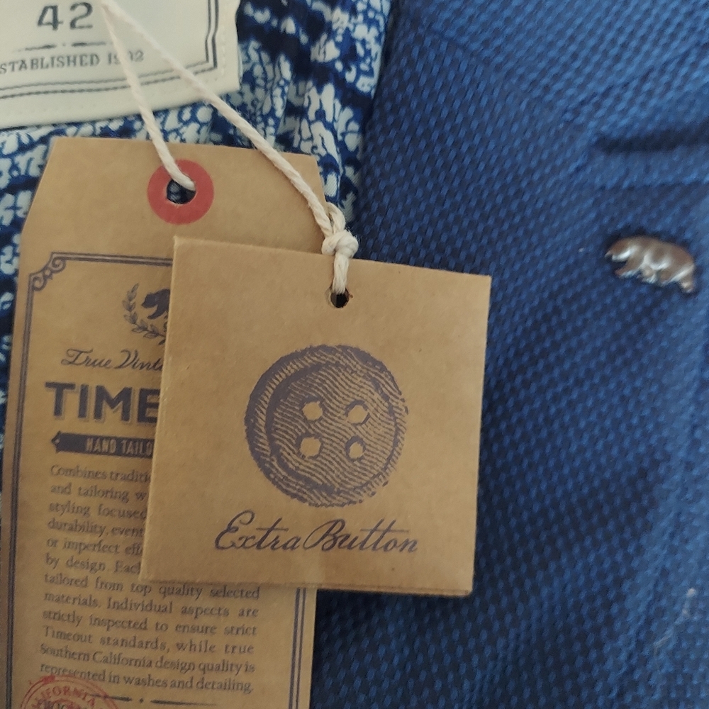 Timeout Blue Textured Blazer, NWT, size 42 - Picture 3 of 10